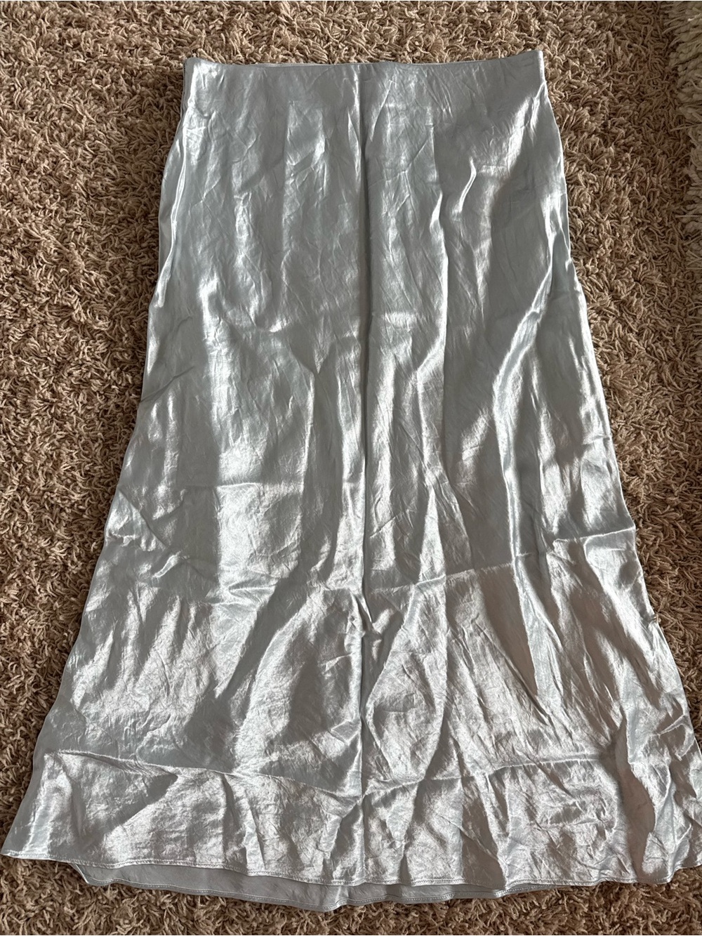 Babaton Metallic Silver Maxi Skirt
